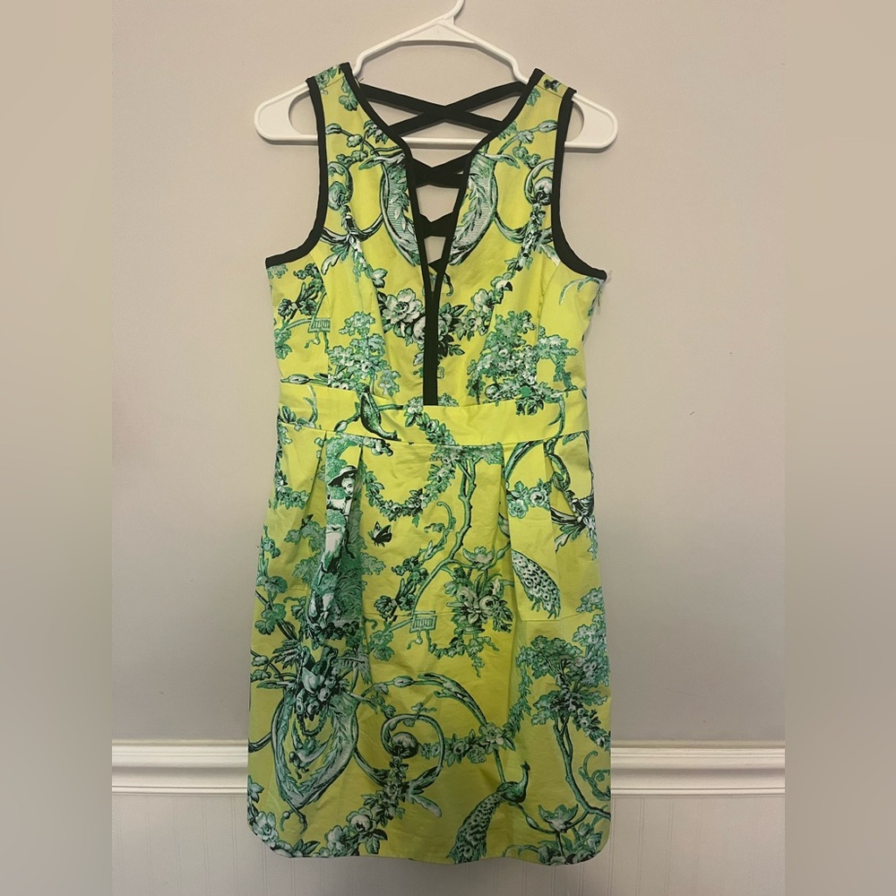 NANETTE LEPORE NEON RUNWAY TEC PORCELAIN DRESS Size 10 NWOT